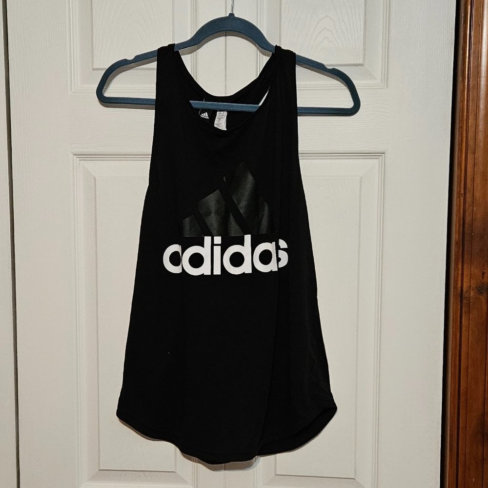Adidas ladies black racer back tank size medium